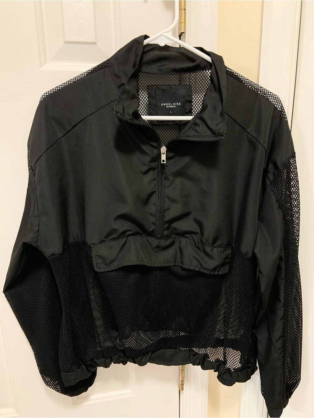 Angel Kiss Black Mesh Pullover Bomber Jacket
